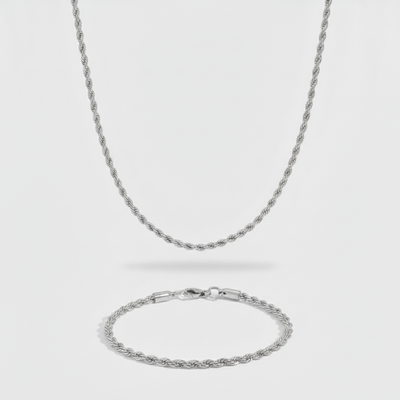 3mm Rope Chain + Bracelet Stack