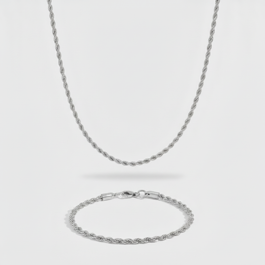 3mm Rope Chain + Bracelet Stack