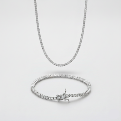2mm Tennis Chain + Bracelet Stack
