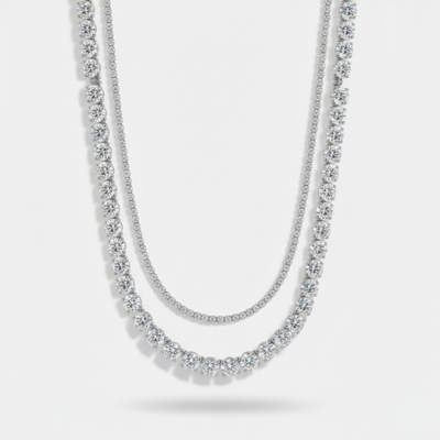 5mm Tennis + 2mm Tennis Chain Stack