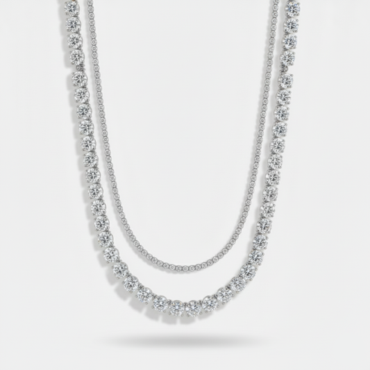 5mm Tennis + 2mm Tennis Chain Stack