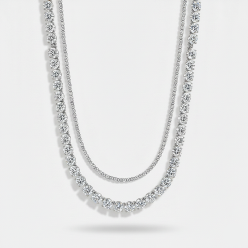 5mm Tennis + 2mm Tennis Chain Stack