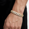 12mm Prong Set Cuban Link Bracelet