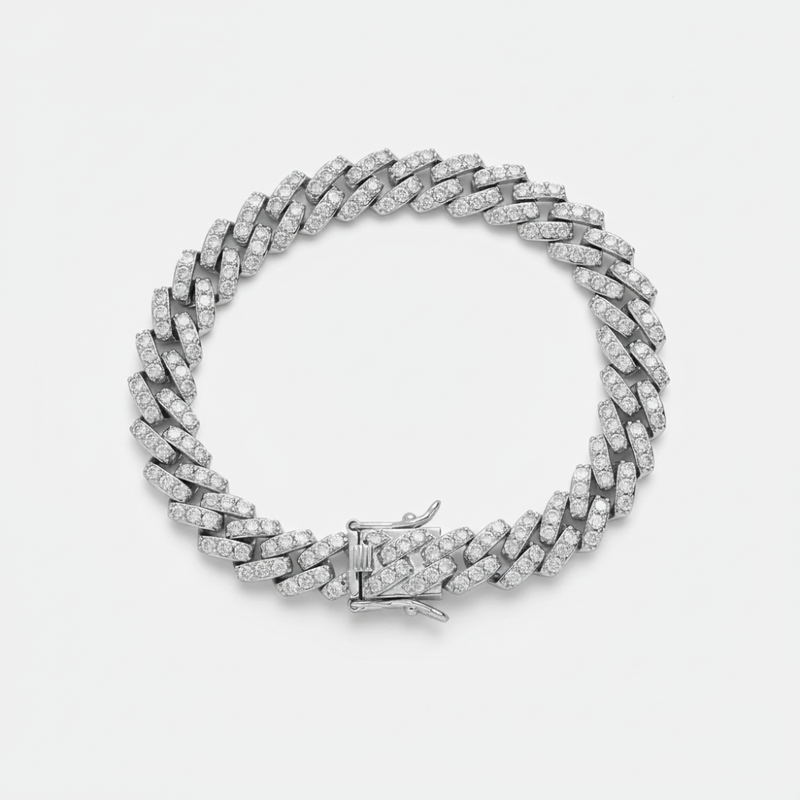 10mm Prong Set Cuban Link Bracelet