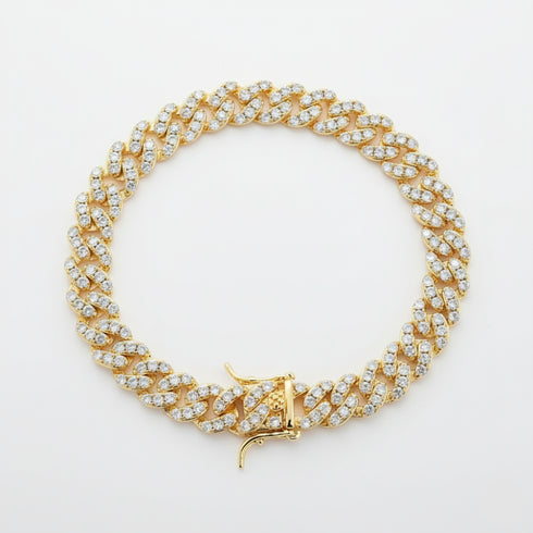 8mm Iced Cuban Link Bracelet