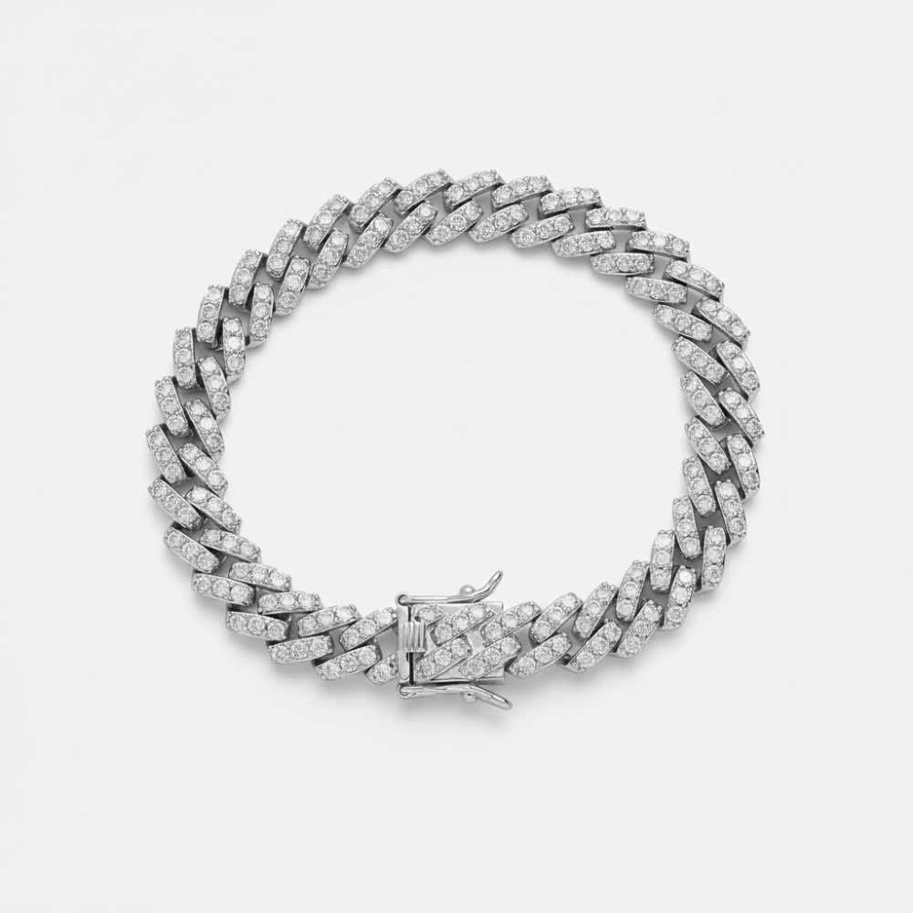 10mm Prong Set Cuban Link Bracelet