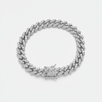 10mm Prong Set Cuban Link Bracelet