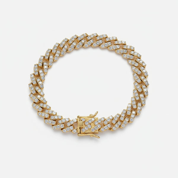 10mm Prong Set Cuban Link Bracelet