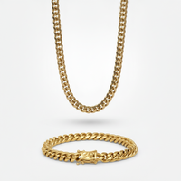 9mm Miami Cuban Link Chain + Bracelet Stack