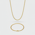 3mm Micro Cuban Link Chain + Bracelet Stack
