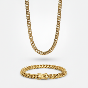 9mm Miami Cuban Link Chain + Bracelet Stack