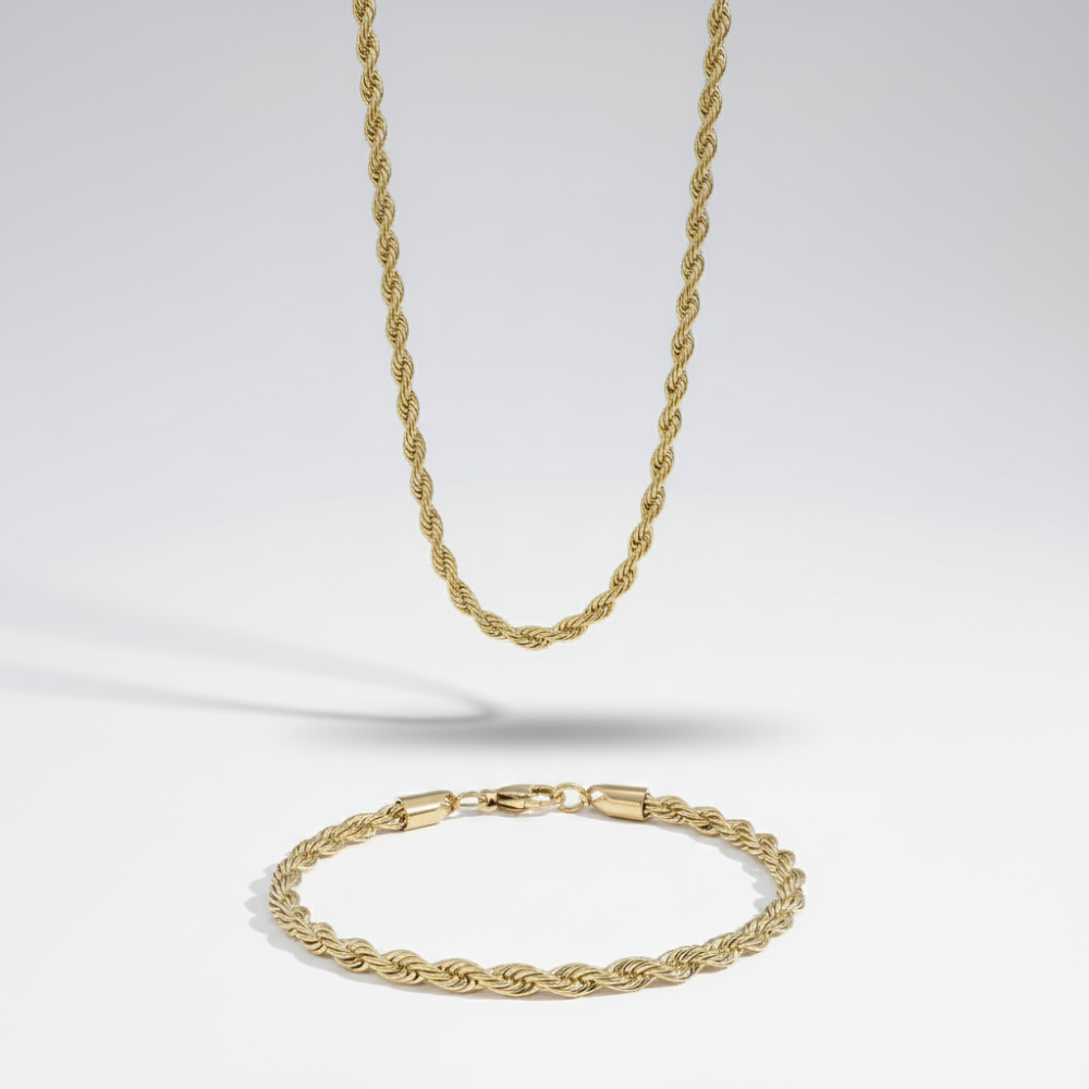 4mm Rope Chain + Bracelet Stack