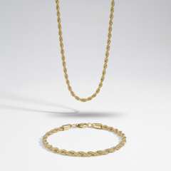 4mm Rope Chain + Bracelet Stack