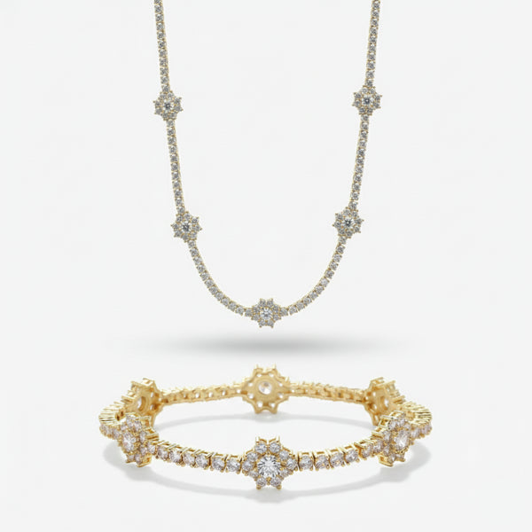 3mm Charm Tennis Chain + Bracelet Stack