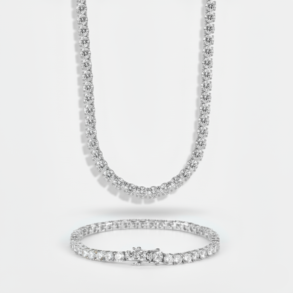 5mm Tennis Chain + Bracelet Stack