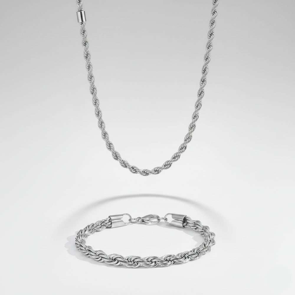 6mm Rope Chain + Bracelet Stack
