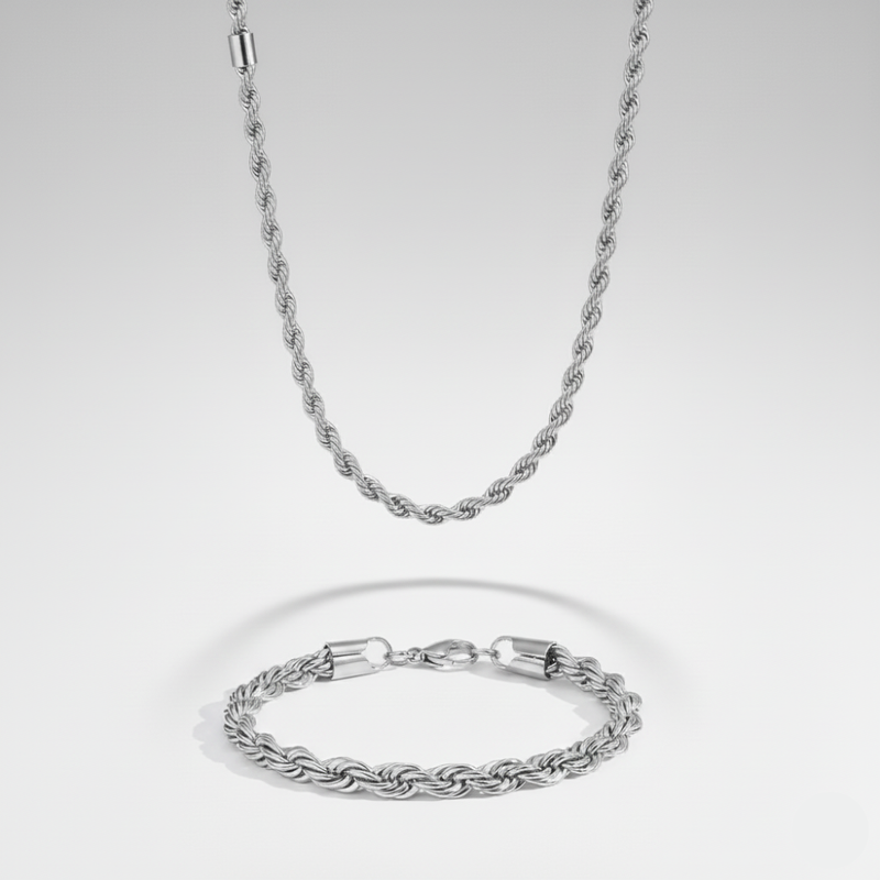 6mm Rope Chain + Bracelet Stack