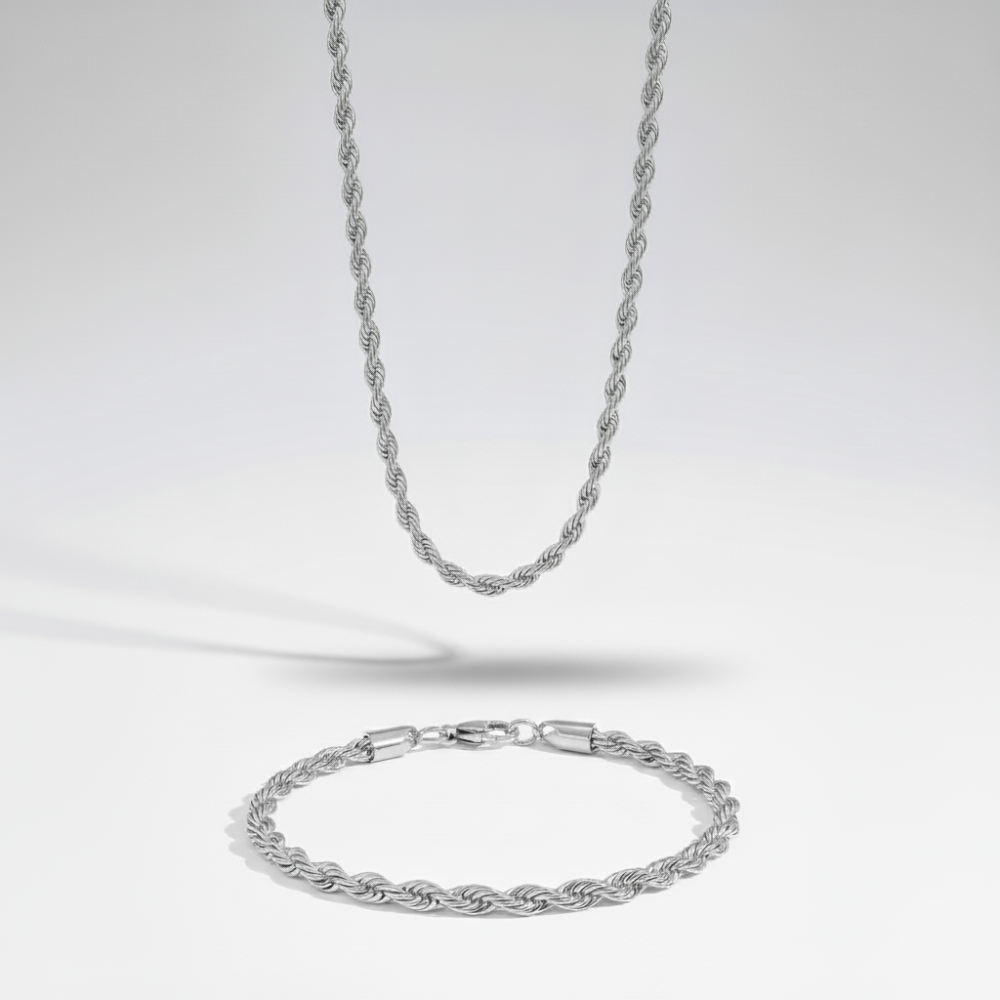 4mm Rope Chain + Bracelet Stack