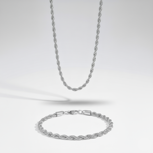 4mm Rope Chain + Bracelet Stack
