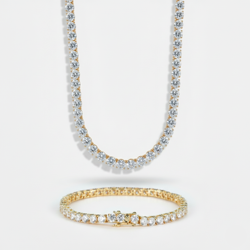 5mm Tennis Chain + Bracelet Stack