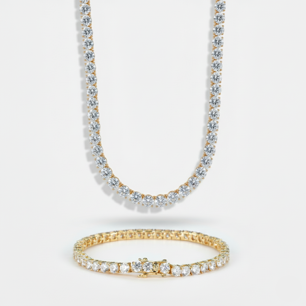 5mm Tennis Chain + Bracelet Stack