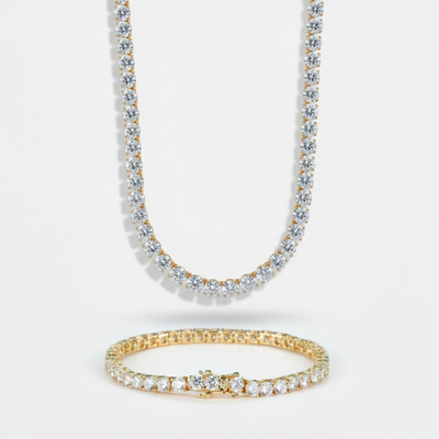 5mm Tennis Chain + Bracelet Stack