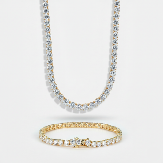 5mm Tennis Chain + Bracelet Stack