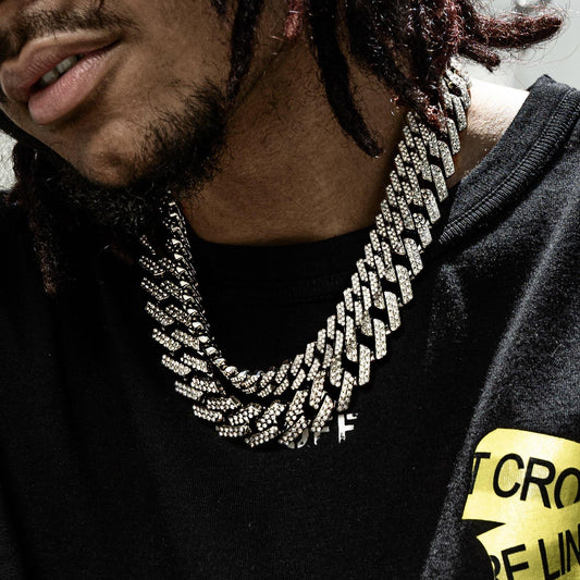 20mm Prong Set Cuban Link Chain