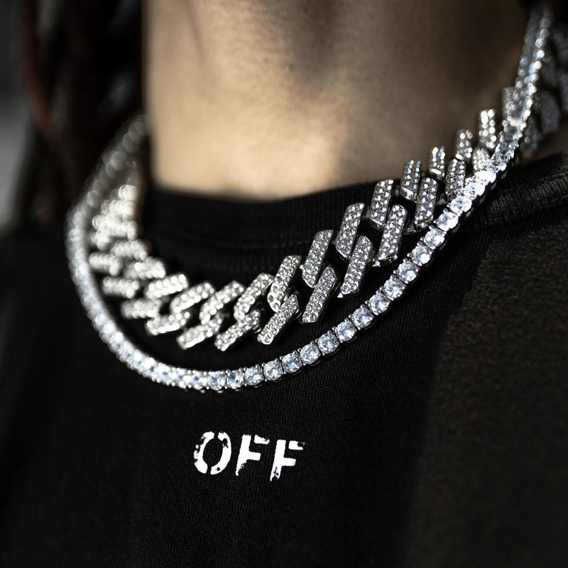 20mm Cuban Link & 5mm Tennis Chain Set - Young Legendz Shop