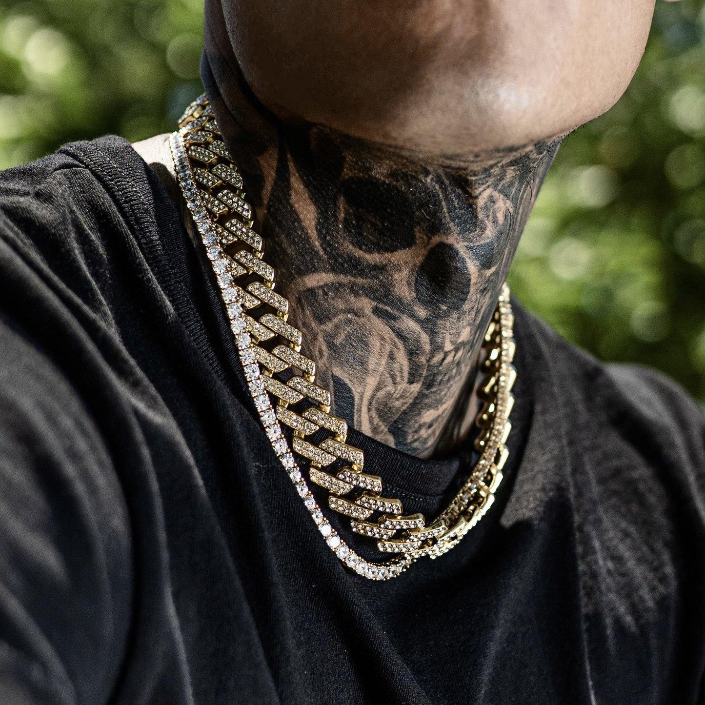 20mm Cuban Link & 5mm Tennis Chain Set - Young Legendz Shop