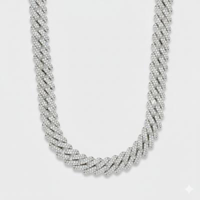 12mm Prong Set Cuban Link Chain