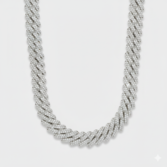12mm Prong Set Cuban Link Chain