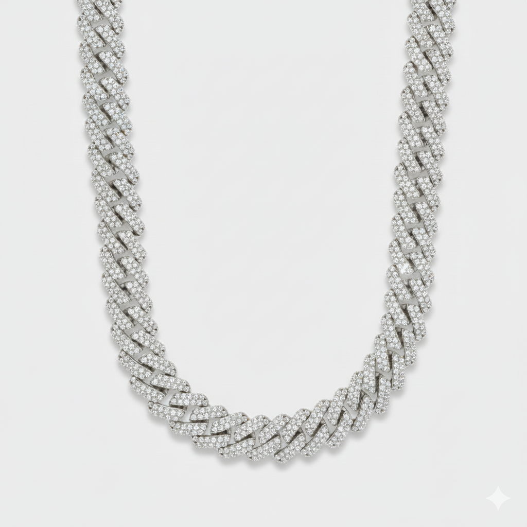 12mm Prong Set Cuban Link Chain