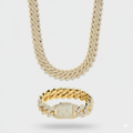 20mm Prong Set Cuban Link Chain & Bracelet Stack