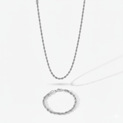 5mm Rope Chain + Bracelet Stack