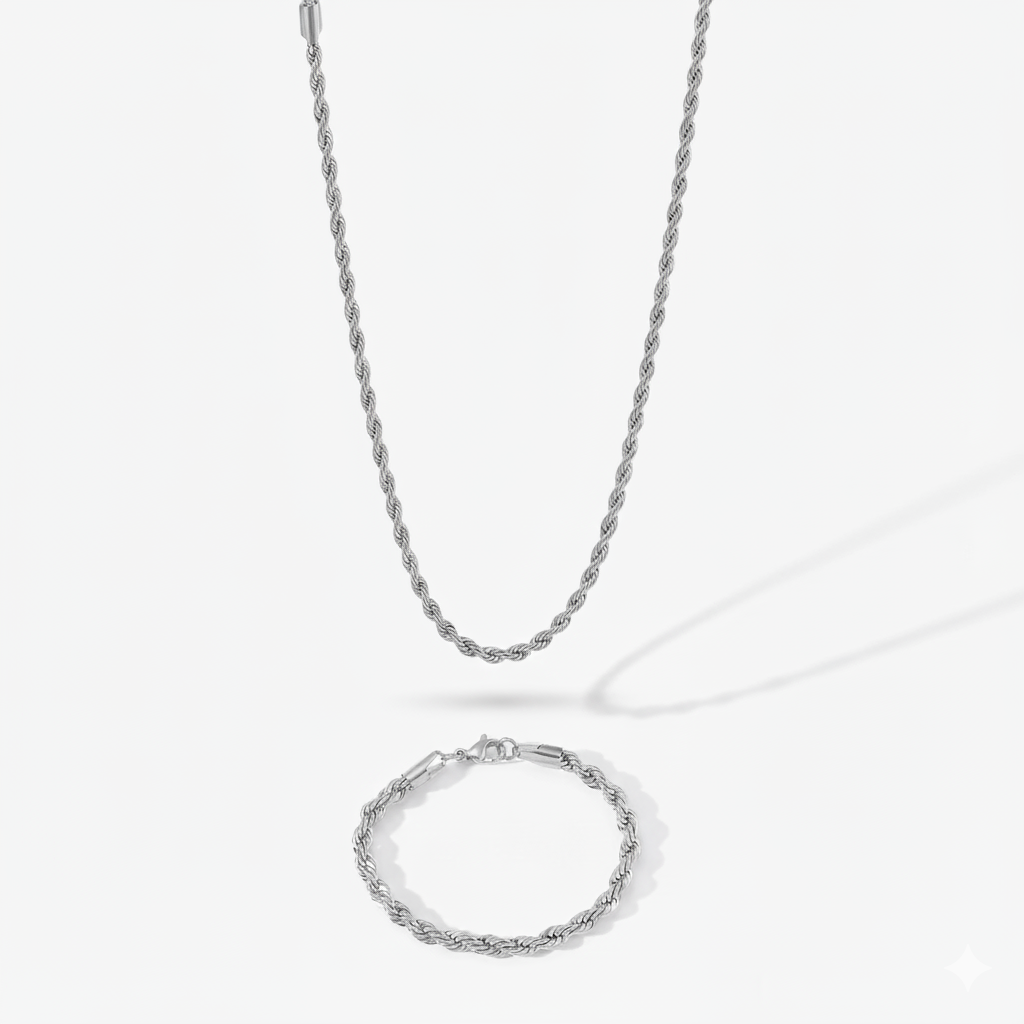 5mm Rope Chain + Bracelet Stack