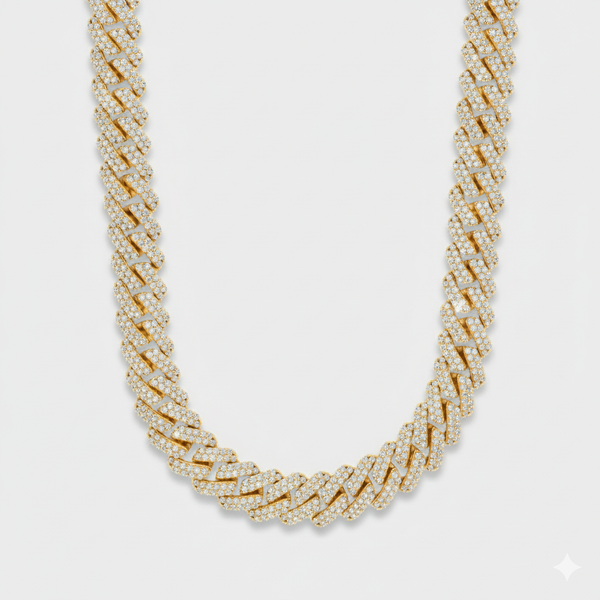 12mm Prong Set Cuban Link Chain