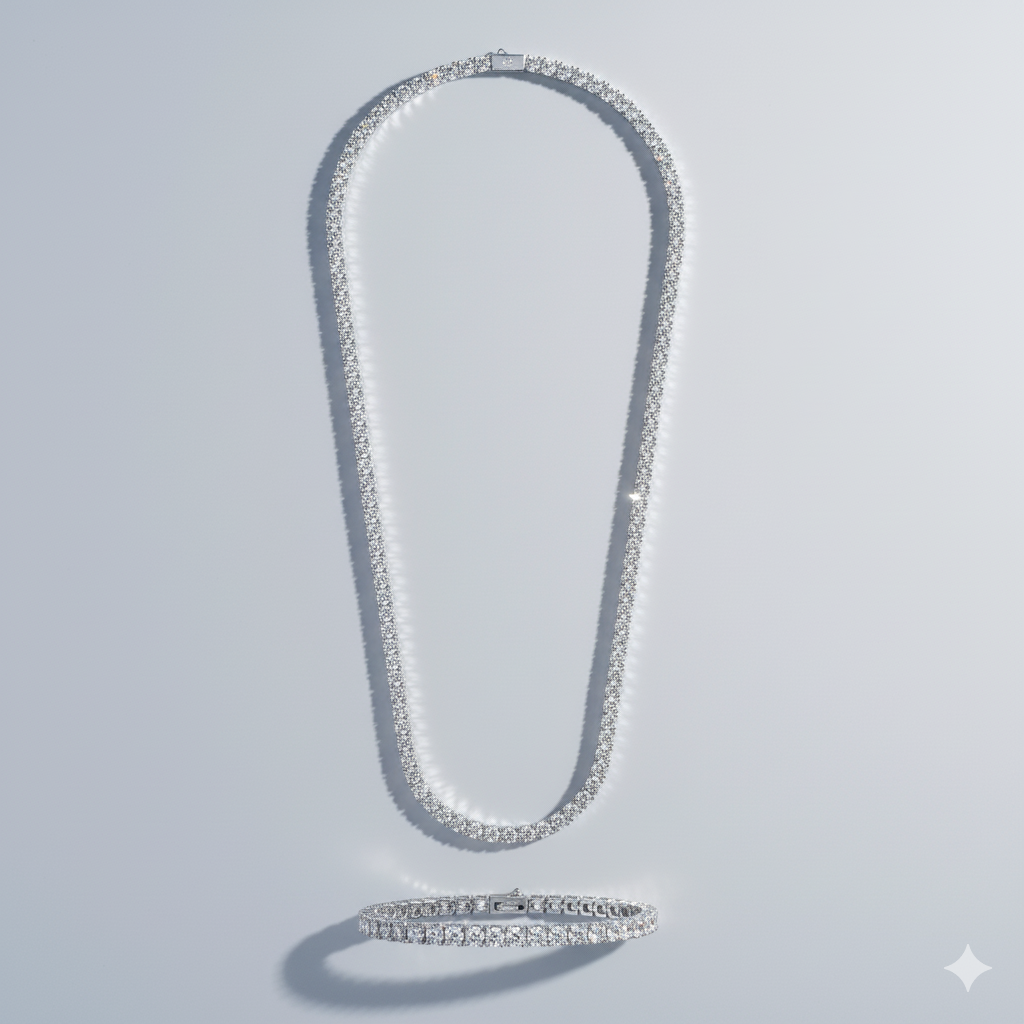 5mm Tennis Chain + Bracelet Stack