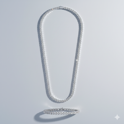 5mm Tennis Chain + Bracelet Stack