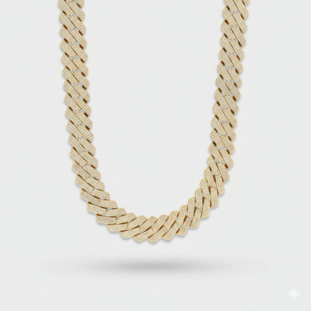 20mm Prong Set Cuban Link Chain