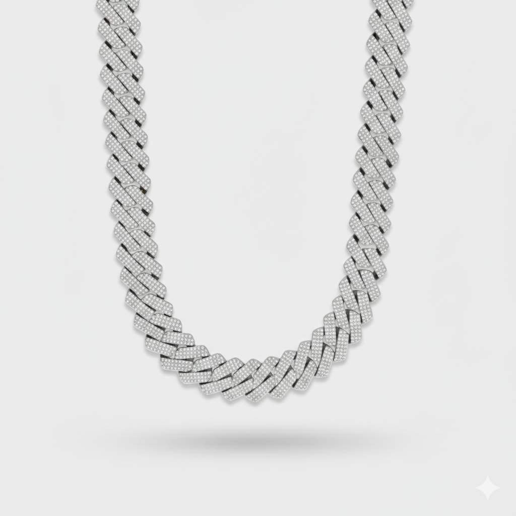 20mm Prong Set Cuban Link Chain