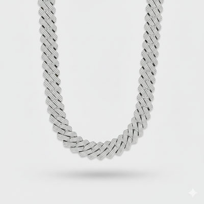 20mm Prong Set Cuban Link Chain