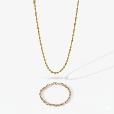 5mm Rope Chain + Bracelet Stack