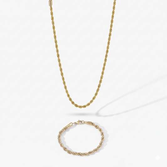 5mm Rope Chain + Bracelet Stack