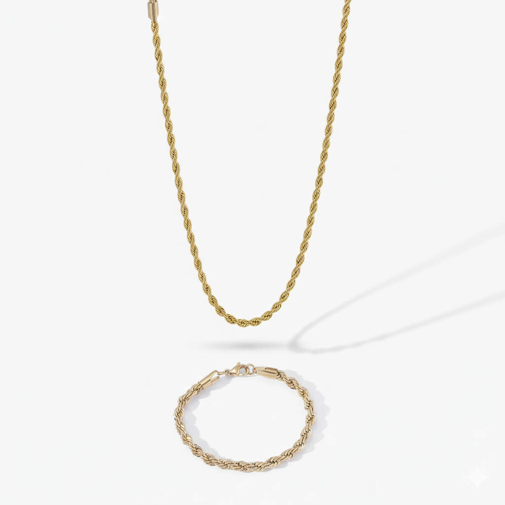 5mm Rope Chain + Bracelet Stack