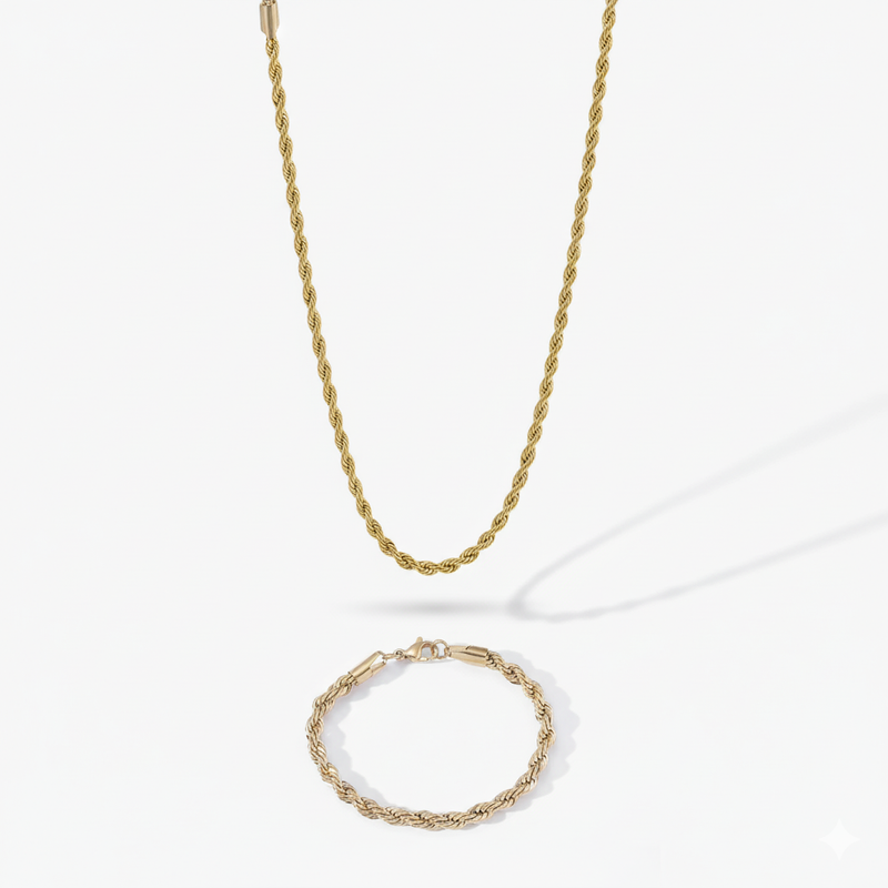 5mm Rope Chain + Bracelet Stack