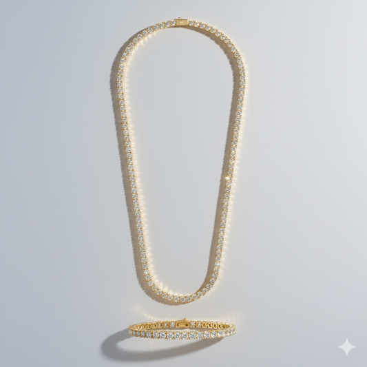 5mm Tennis Chain + Bracelet Stack