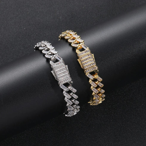12mm Baguette Prong Set Bracelet