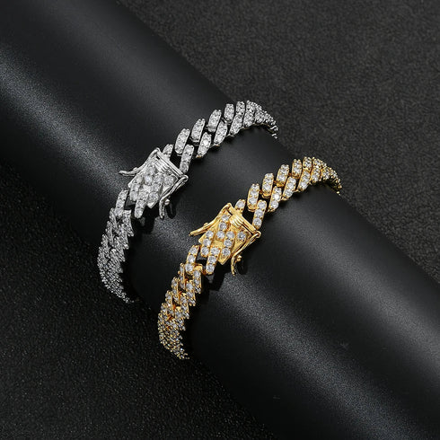 10mm Iced Cuban Link Bracelet