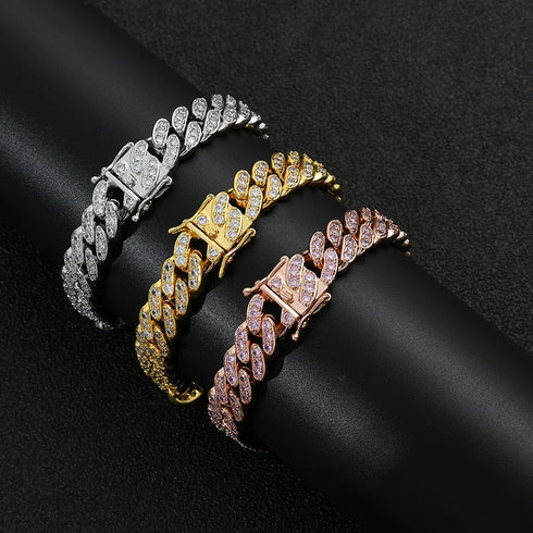 12mm Iced Cuban Link Bracelet